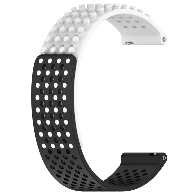 For Amazfit GTR 2 22mm Holes Breathable 3D Dots Silicone Watch Band(White+Black) - Watch Bands by PMC Jewellery | Online Shopping South Africa | PMC Jewellery