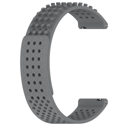 For Garmin Forerunner 255 22mm Holes Breathable 3D Dots Silicone Watch Band(Grey) - Watch Bands by PMC Jewellery | Online Shopping South Africa | PMC Jewellery