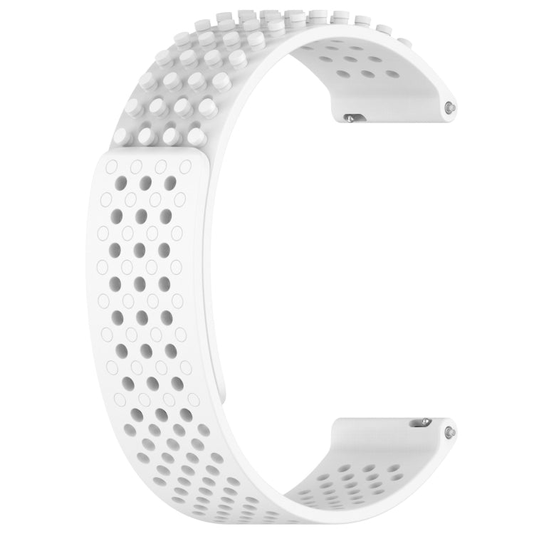For Garmin Vivoactive 4 22mm Holes Breathable 3D Dots Silicone Watch Band(White) - Watch Bands by PMC TechLife | Online Shopping South Africa | PMC TechLife