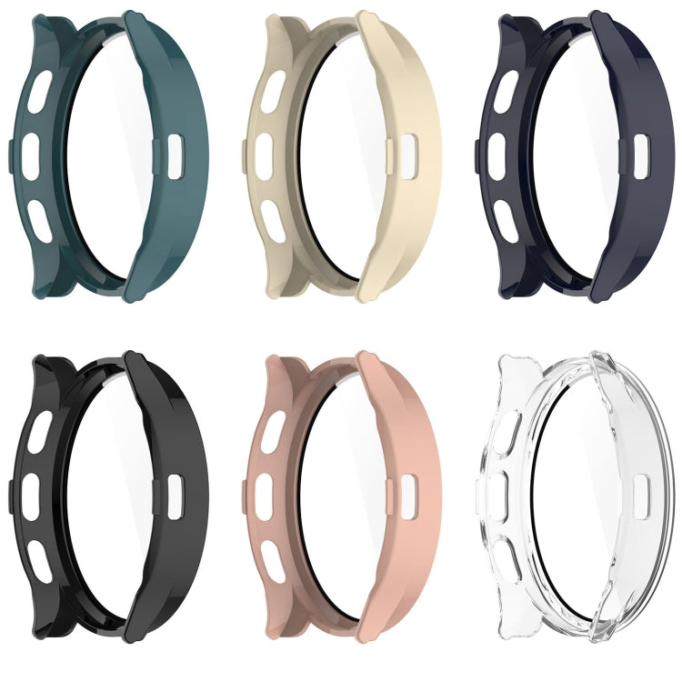 For Garmin Venu 3S PC + Tempered Film Integrated Watch Protective Case(Green) - Watch Cases by PMC TechLife | Online Shopping South Africa | PMC TechLife | Buy Now Pay Later Mobicred