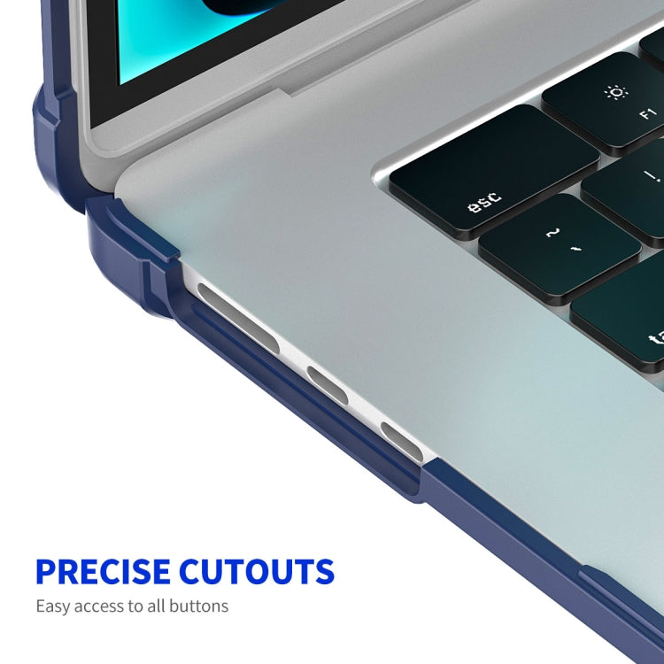 For MacBook Air 15.3 A2941/M3 2024 A3114 ENKAY Hat-Prince 3 in 1 Protective Bracket Case Cover Hard Shell with TPU Keyboard Film / PET Screen Protector, Version:EU(Dark Blue) - MacBook Air Cases by ENKAY | Online Shopping South Africa | PMC Jewellery | Buy Now Pay Later Mobicred