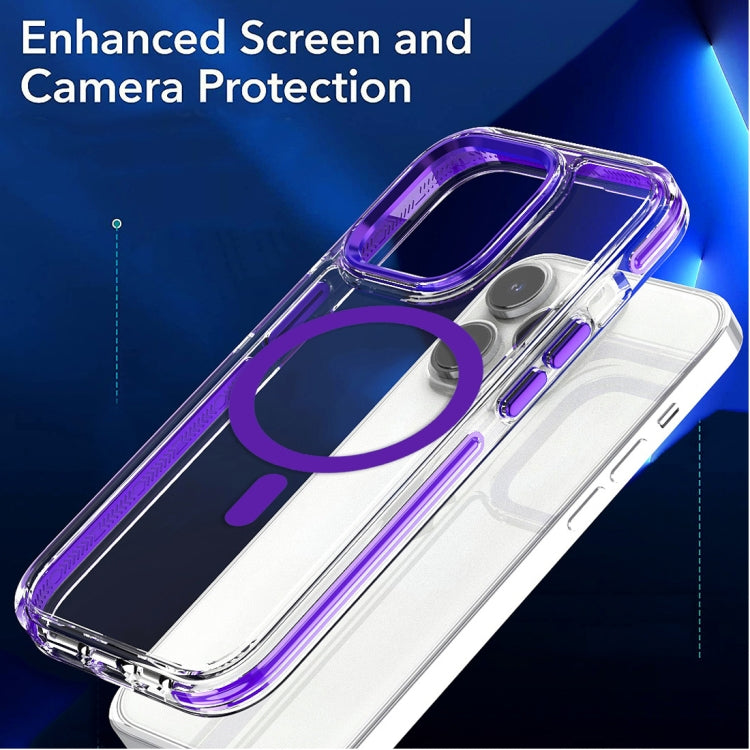 For iPhone 14 Plus Dual-color MagSafe TPU Hybrid Clear PC Shockproof Phone Case(Orange) - iPhone 14 Plus Cases by PMC Jewellery | Online Shopping South Africa | PMC Jewellery