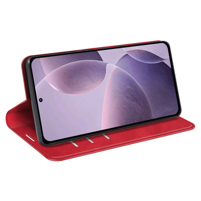 For Xiaomi Redmi K70 Retro-skin Magnetic Suction Leather Phone Case(Red) - K70 Cases by PMC Jewellery | Online Shopping South Africa | PMC Jewellery | Buy Now Pay Later Mobicred