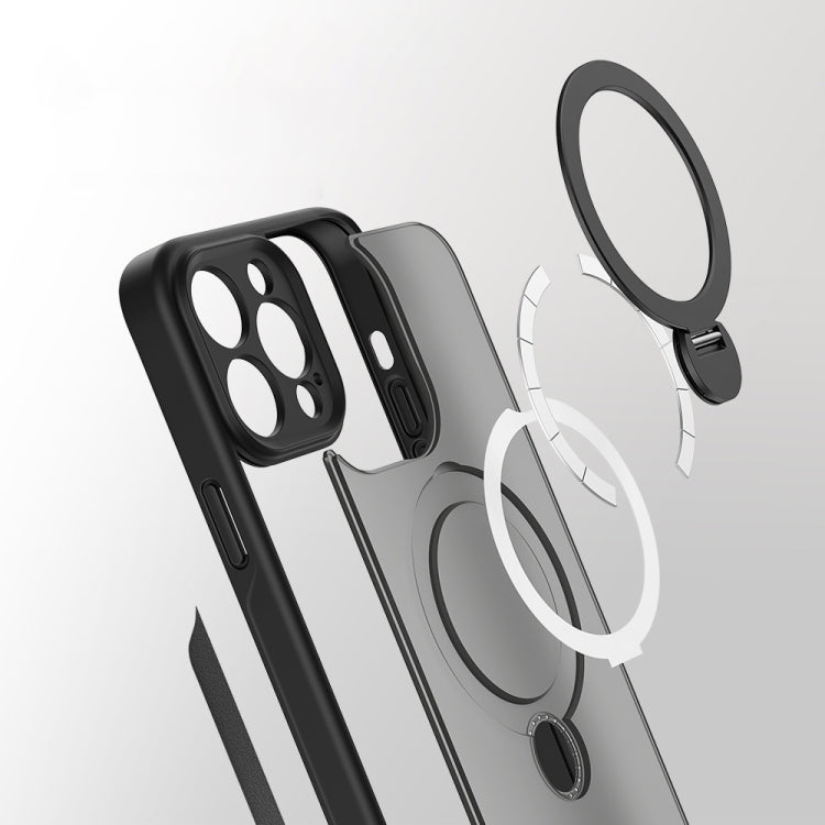 For iPhone 15 Pro Max 360 Magsafe Ring Holder TPU Hybrid PC Phone Case(White) - iPhone 15 Pro Max Cases by PMC TechLife | Online Shopping South Africa | PMC TechLife