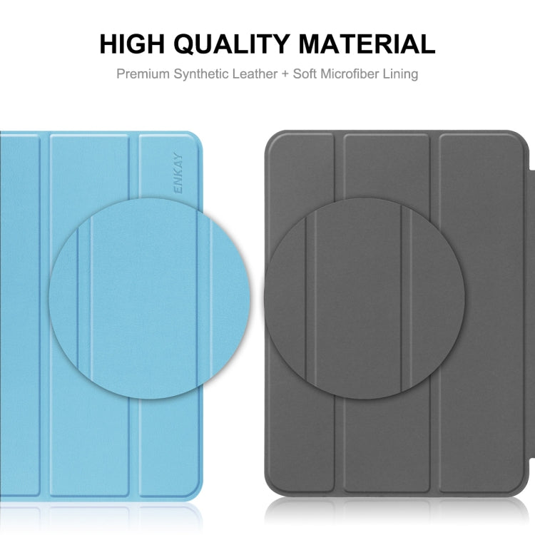 For Redmi Pad SE 11.0 ENKAY Tri-fold Custer Texture Leather Smart Tablet Case(Light Blue) - free shipping - PMc TechLife - Order now!
