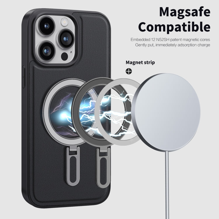For iPhone 15 Pro Max Shield MagSafe Magnetic Holder Phone Case(Pink) - iPhone 15 Pro Max Cases by PMC TechLife | Online Shopping South Africa | PMC TechLife | Buy Now Pay Later Mobicred