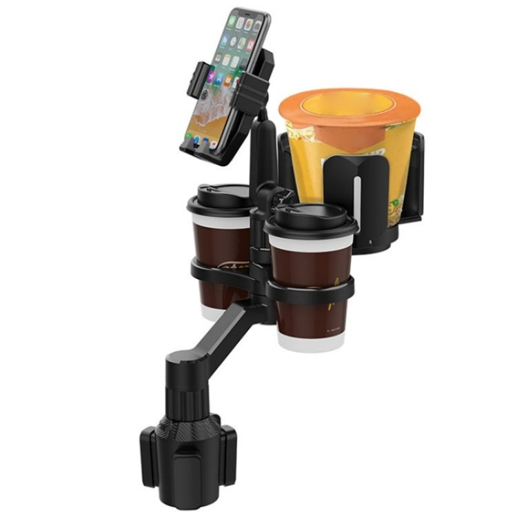 D04 Wth 2 Coffee Cup Car Cup Holder Adjustable Rotating Cell Phone Car Mount Holder(Green) - Car Drink Holders by PMC Jewellery | Online Shopping South Africa | PMC Jewellery | Buy Now Pay Later Mobicred