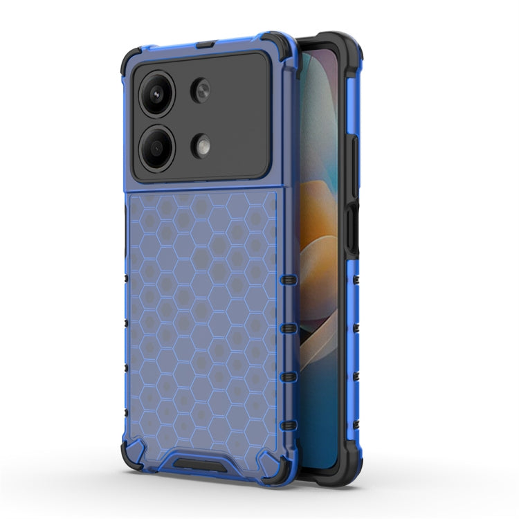 For Redmi Note 13R Pro Shockproof Honeycomb Phone Case(Blue) - Xiaomi Cases by PMC TechLife | Online Shopping South Africa | PMC TechLife | Buy Now Pay Later Mobicred