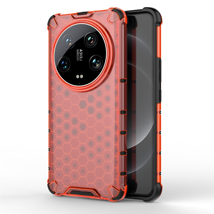 For Xiaomi 14 Ultra Shockproof Honeycomb Phone Case(Red) - 14 Ultra Cases by PMC TechLife | Online Shopping South Africa | PMC TechLife | Buy Now Pay Later Mobicred
