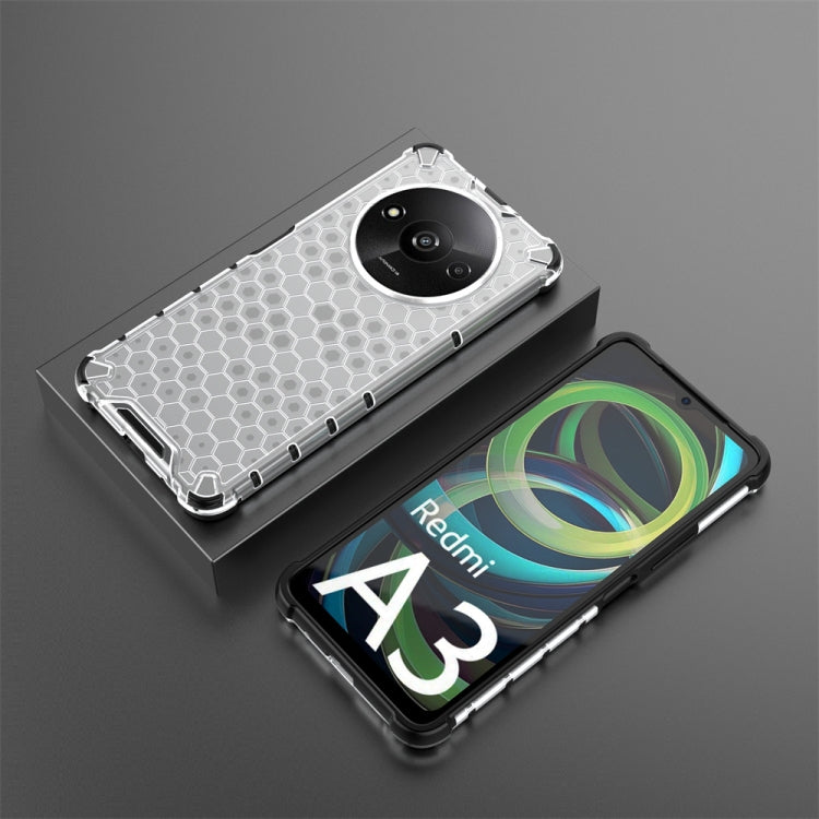 For Xiaomi Redmi A3 Shockproof Honeycomb Phone Case(White) - Xiaomi Cases by PMC TechLife | Online Shopping South Africa | PMC TechLife | Buy Now Pay Later Mobicred