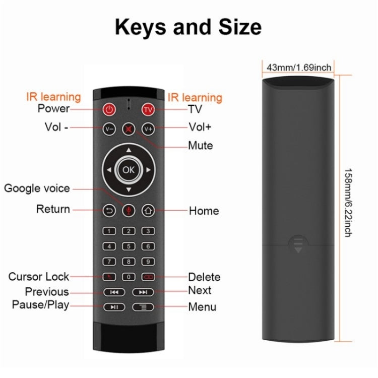 T1-PRO-TV With Microphone Android TV Box 2-Key IR Function Air Mouse Smart Remote Control - TV by PMC TechLife | Online Shopping South Africa | PMC TechLife | Buy Now Pay Later Mobicred