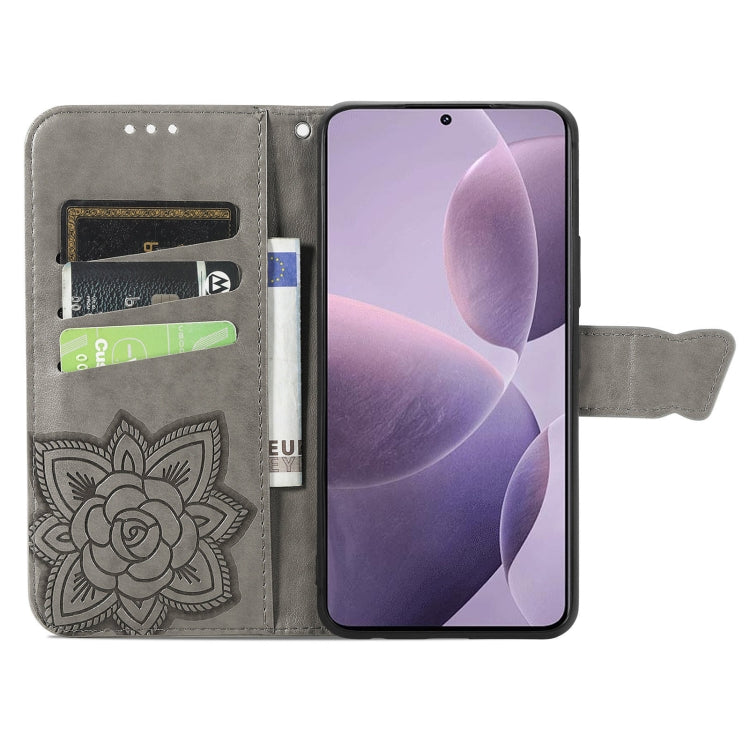 For Xiaomi Redmi K70 Butterfly Love Flower Embossed Leather Phone Case(Grey) - K70 Cases by PMC Jewellery | Online Shopping South Africa | PMC Jewellery | Buy Now Pay Later Mobicred