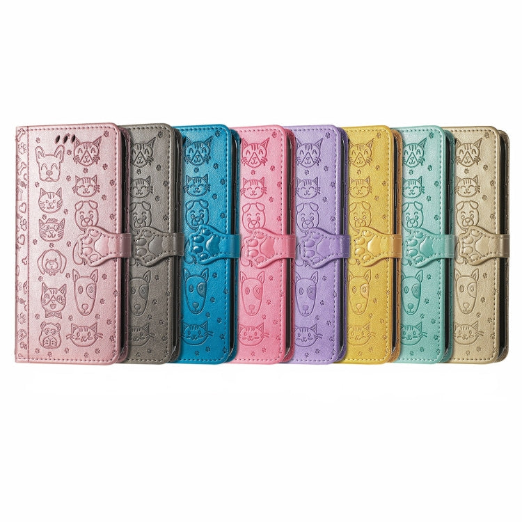 For Xiaomi Redmi Note 13 Pro Cat and Dog Embossed Leather Phone Case(Gold) - Note 13 Pro Cases by PMC TechLife | Online Shopping South Africa | PMC TechLife