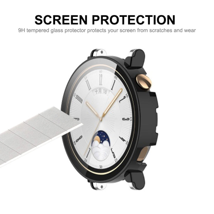 For Huawei Watch GT 4 46mm ENKAY Hat-Prince Full Coverage PC + Tempered Film Integrated Watch Protective Case(Dark Blue) - Watch Cases by ENKAY | Online Shopping South Africa | PMC Jewellery | Buy Now Pay Later Mobicred