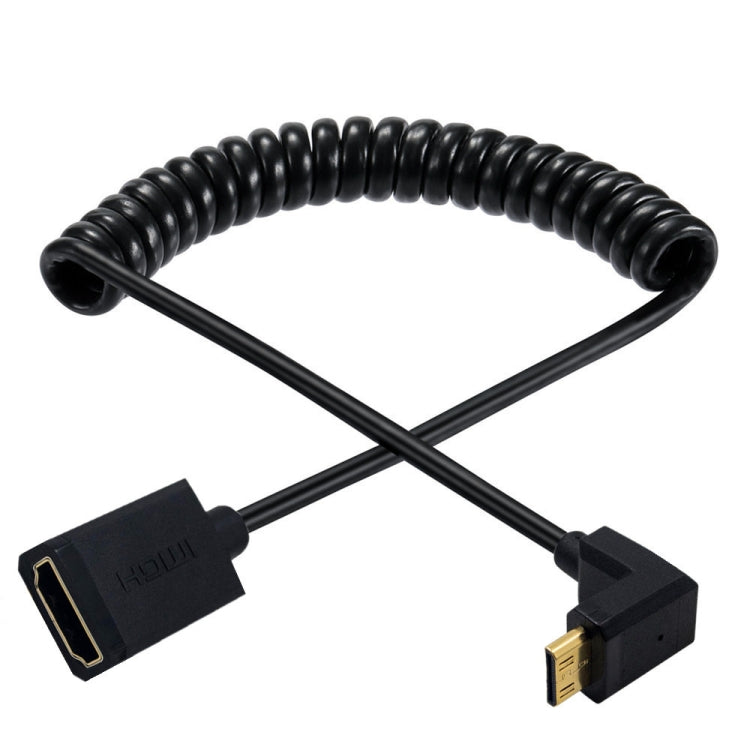 JUNSUNMAY 4K 60Hz Mini HDMI Male to HDMI 2.0V Female Spring Cable, Length:1.8m(Left) - Cable by JUNSUNMAY | Online Shopping South Africa | PMC Jewellery | Buy Now Pay Later Mobicred