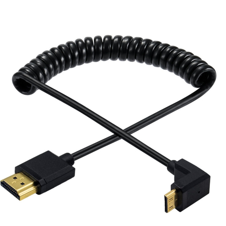 JUNSUNMAY 4K 60Hz Mini HDMI Male to HDMI 2.0V Male Spring Cable, Length:1.8m(Left) - Cable by JUNSUNMAY | Online Shopping South Africa | PMC Jewellery | Buy Now Pay Later Mobicred