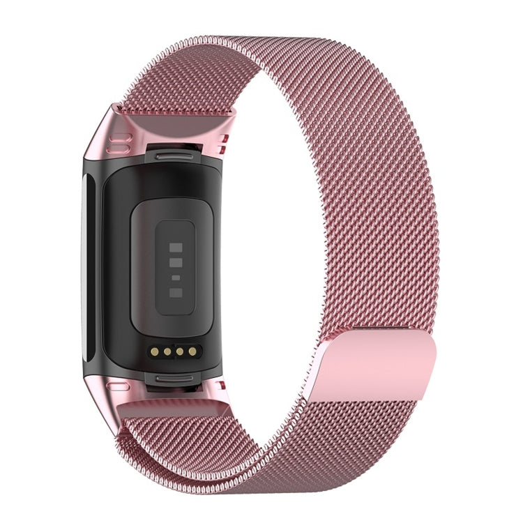 For Fitbit Charge 6 Milan Magnetic Metal Steel Mesh Watch Band(Pink) - Watch Bands by PMC Jewellery | Online Shopping South Africa | PMC Jewellery | Buy Now Pay Later Mobicred