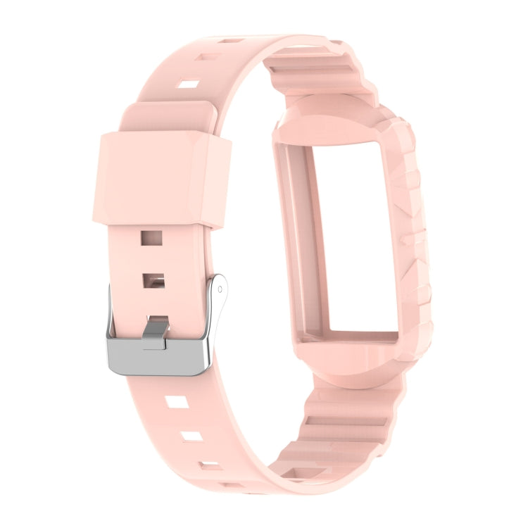 For Fitbit Charge 6 / 5 / 4 / 3 Armor Integrated TPU Watch Band(Light Pink) - Watch Bands by PMC TechLife | Online Shopping South Africa | PMC TechLife | Buy Now Pay Later Mobicred