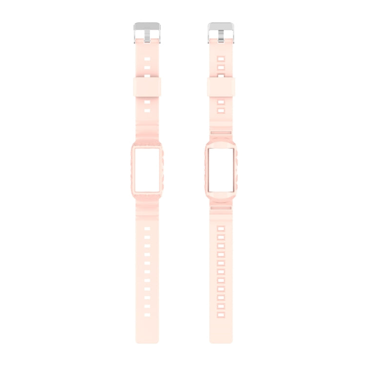 For Fitbit Charge 6 / 5 / 4 / 3 Armor Integrated TPU Watch Band(Light Pink) - Watch Bands by PMC Jewellery | Online Shopping South Africa | PMC Jewellery | Buy Now Pay Later Mobicred