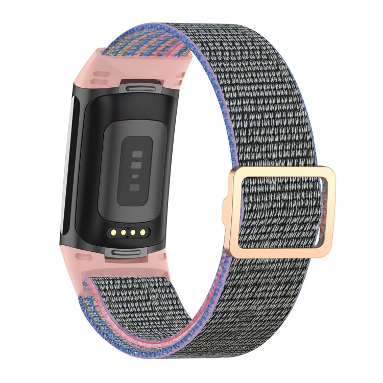 For Fitbit Charge 6 Elastic Nylon Braid Watch Band(Pink) - Watch Bands by PMC Jewellery | Online Shopping South Africa | PMC Jewellery | Buy Now Pay Later Mobicred