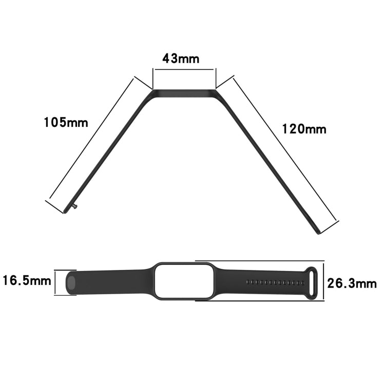 For Xiaomi Mi Band 8 Active Solid Color Integrated Silicone Watch Band(Black) - free shipping - PMC TechLife - Order now!
