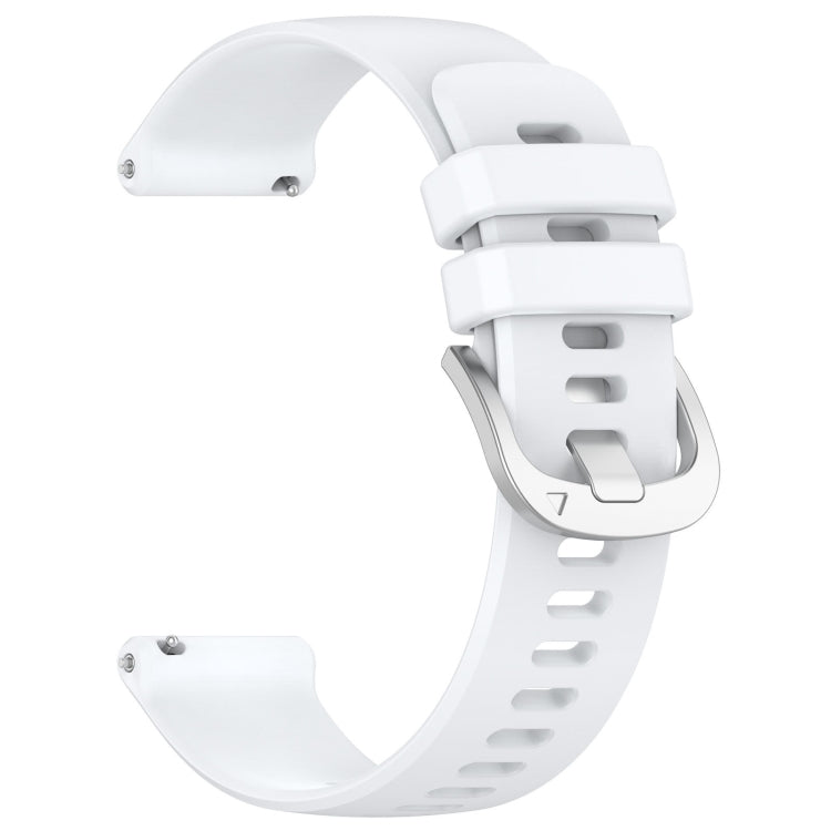 For Garmin Active5 Liquid Glossy Silver Buckle Silicone Watch Band(White) - free shipping - PMC TechLife - Order now!
