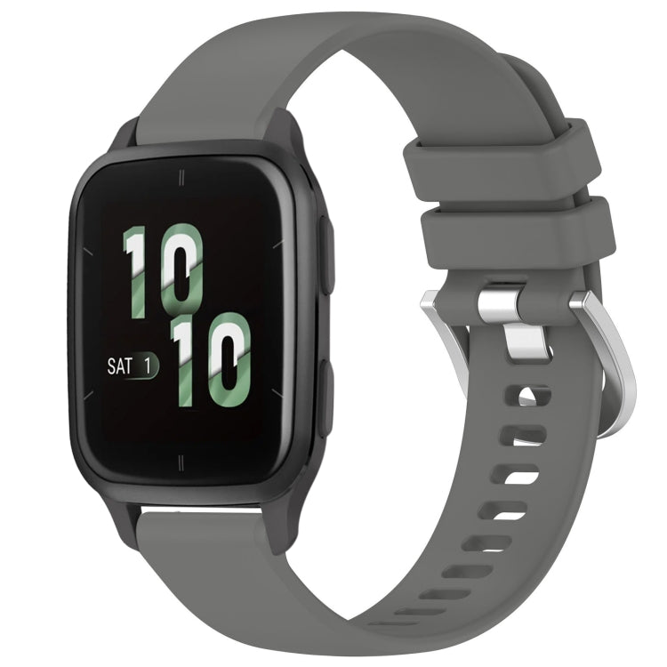 For Garmin Venu SQ2 Liquid Glossy Silver Buckle Silicone Watch Band(Gray) - free shipping - PMC TechLife - Order now!