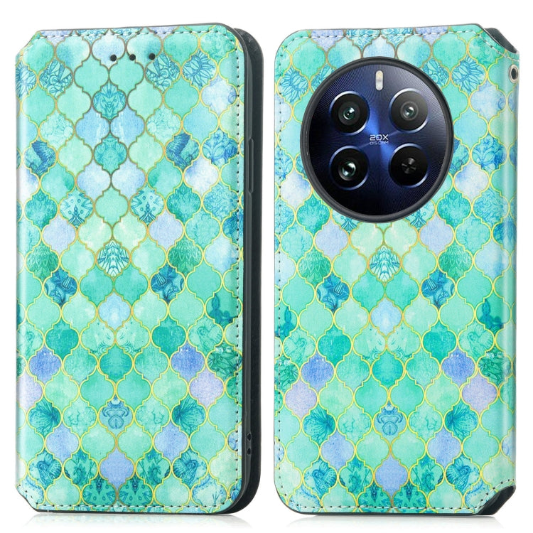 For Realme 12 Pro CaseNeo Colorful Magnetic Leather Phone Case(Emeralds) - Realme Cases by PMC Jewellery | Online Shopping South Africa | PMC Jewellery | Buy Now Pay Later Mobicred