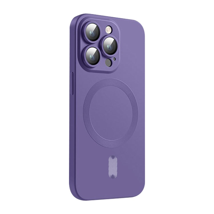 For iPhone 16 Pro Max ENKAY MagSafe Matte TPU Phone Case with Lens Film(Purple) - iPhone 16 Pro Max Cases by ENKAY | Online Shopping South Africa | PMC Jewellery | Buy Now Pay Later Mobicred