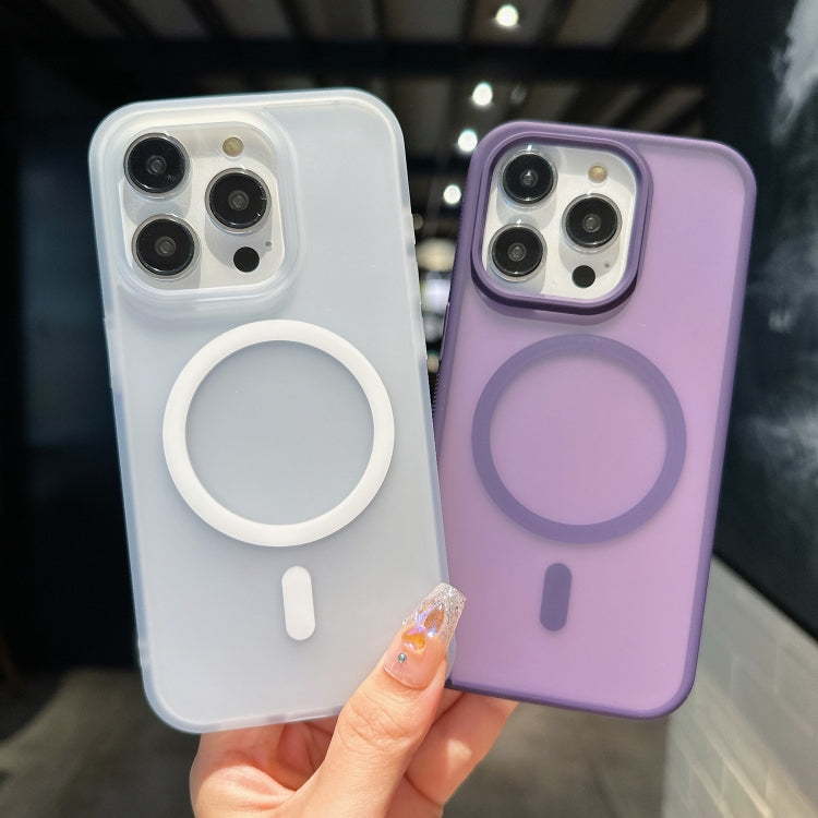 For iPhone 16 Pro Max Transparent TPU Hybrid PC Magsafe Phone Case(White) - iPhone 16 Pro Max Cases by PMC TechLife | Online Shopping South Africa | PMC TechLife | Buy Now Pay Later Mobicred