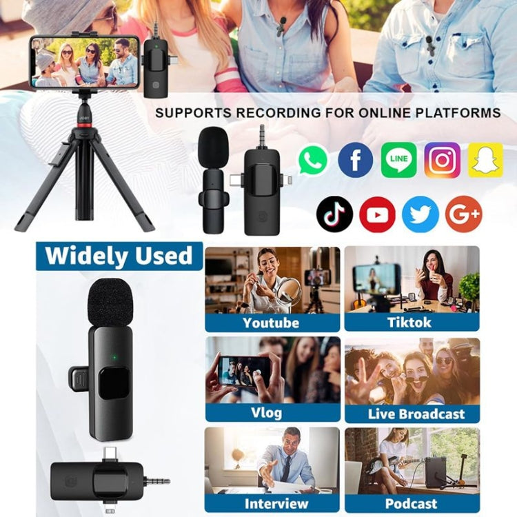3 in 1 Wireless Lavalier Microphones for iPhone / Android - Microphone by PMC TechLife | Online Shopping South Africa | PMC TechLife