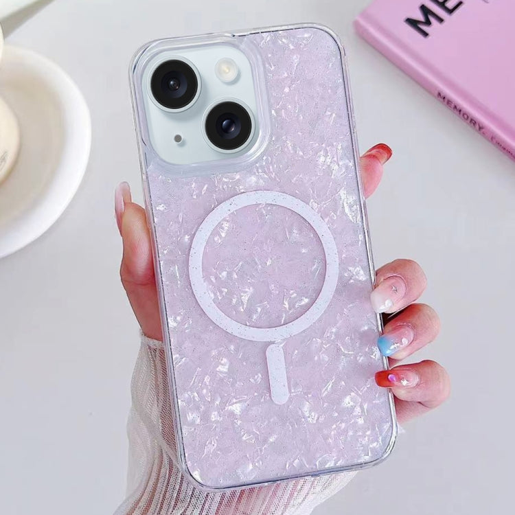 For iPhone 15 Plus Shell Texture MagSafe TPU Phone Case(Pink) - free shipping - PMC TechLife - Order now!