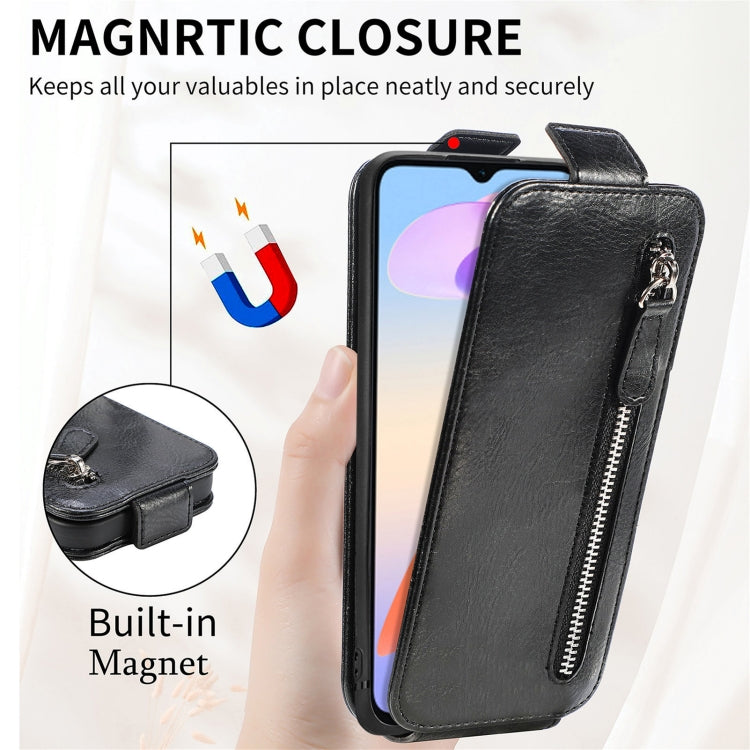 For Honor Magic6 Pro Zipper Wallet Vertical Flip Leather Phone Case(Black) - Honor Cases by PMC Jewellery | Online Shopping South Africa | PMC Jewellery | Buy Now Pay Later Mobicred