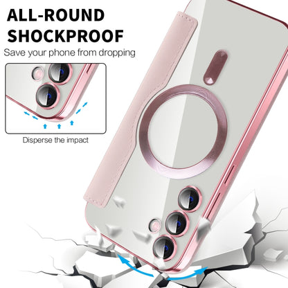 For Samsung Galaxy S23 FE 5G MagSafe Magnetic RFID Anti-theft Leather Phone Case(Pink) - Galaxy S23 FE 5G Cases by PMC Jewellery | Online Shopping South Africa | PMC Jewellery