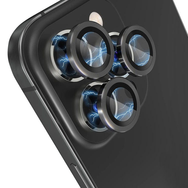 For iPhone 15 Pro / 15 Pro Max NORTHJO Camera Lens Protector Tempered Glass CD Vein Metal Ring Film(Black) - iPhone 15 Pro Tempered Glass by NORTHJO | Online Shopping South Africa | PMC Jewellery