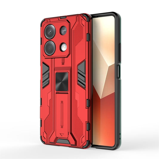 For Redmi Note 13 5G Supersonic Armor PC Hybrid TPU Phone Case(Red) - Note 13 Cases by PMC Jewellery | Online Shopping South Africa | PMC Jewellery | Buy Now Pay Later Mobicred