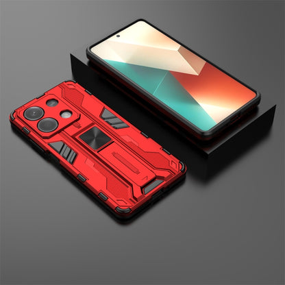 For Redmi Note 13 5G Supersonic Armor PC Hybrid TPU Phone Case(Red) - Note 13 Cases by PMC Jewellery | Online Shopping South Africa | PMC Jewellery | Buy Now Pay Later Mobicred