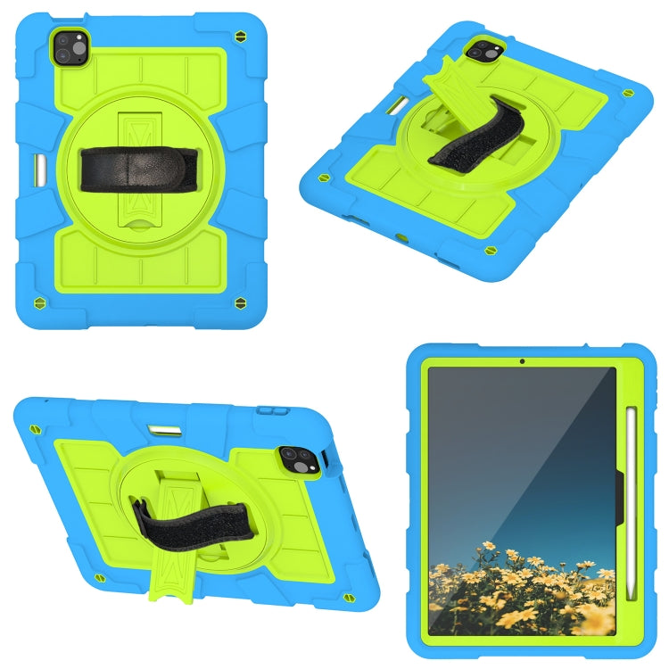 For iPad Air 11 2024 Silicone Hybrid PC Shockproof Tablet Case with Shoulder Strap(Bluish-Green) - iPad Air 11 2024 Cases by PMC Jewellery | Online Shopping South Africa | PMC Jewellery | Buy Now Pay Later Mobicred