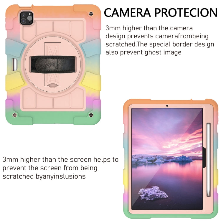For iPad Air 11 2025 / 2024 Silicone Hybrid PC Shockproof Tablet Case with Shoulder Strap(Colorful Gold) - iPad Air 11 2025 / 2024 Cases by PMC TechLife | Online Shopping South Africa | PMC TechLife | Buy Now Pay Later Mobicred