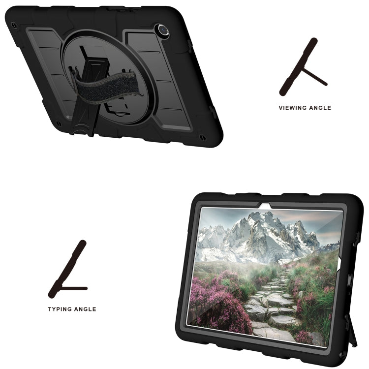 For Samsung Galaxy Tab A9+ Silicone Hybrid PC Shockproof Tablet Case with Shoulder Strap(Black) - Galaxy Tab A9+ by PMC Jewellery | Online Shopping South Africa | PMC Jewellery