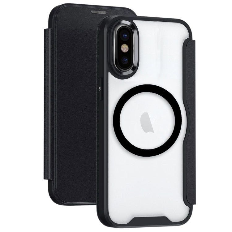 For iPhone X MagSafe RFID Blocking Adsorption Flip Leather Phone Case(Black) - More iPhone Cases by PMC TechLife | Online Shopping South Africa | PMC TechLife