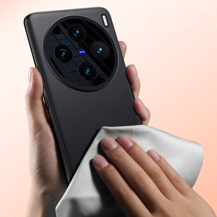 For vivo X100 Pro Plain-leather All-inclusive Shockproof Phone Case(Orange) - X100 Pro Cases by PMC TechLife | Online Shopping South Africa | PMC TechLife