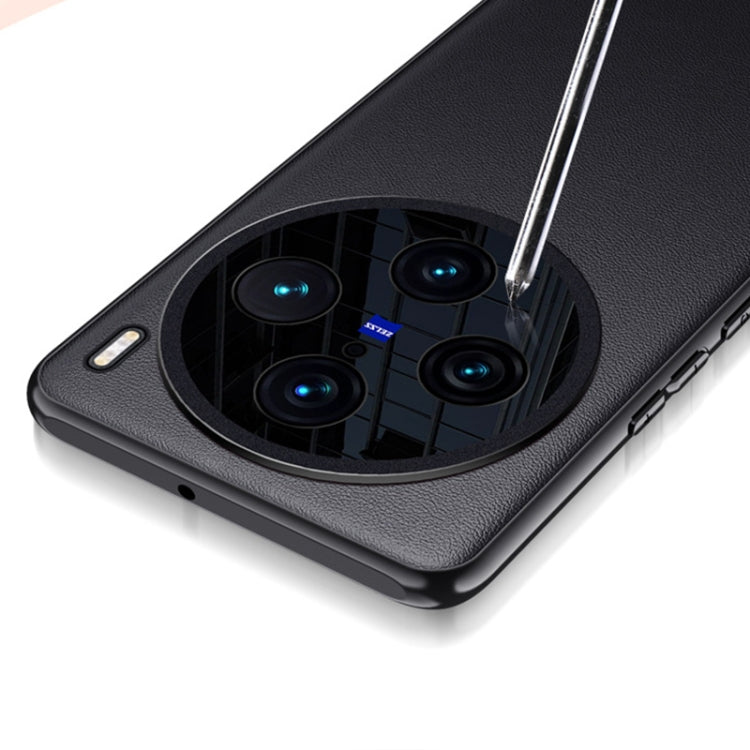 For vivo X100 Pro Plain-leather All-inclusive Shockproof Phone Case(Orange) - X100 Pro Cases by PMC TechLife | Online Shopping South Africa | PMC TechLife