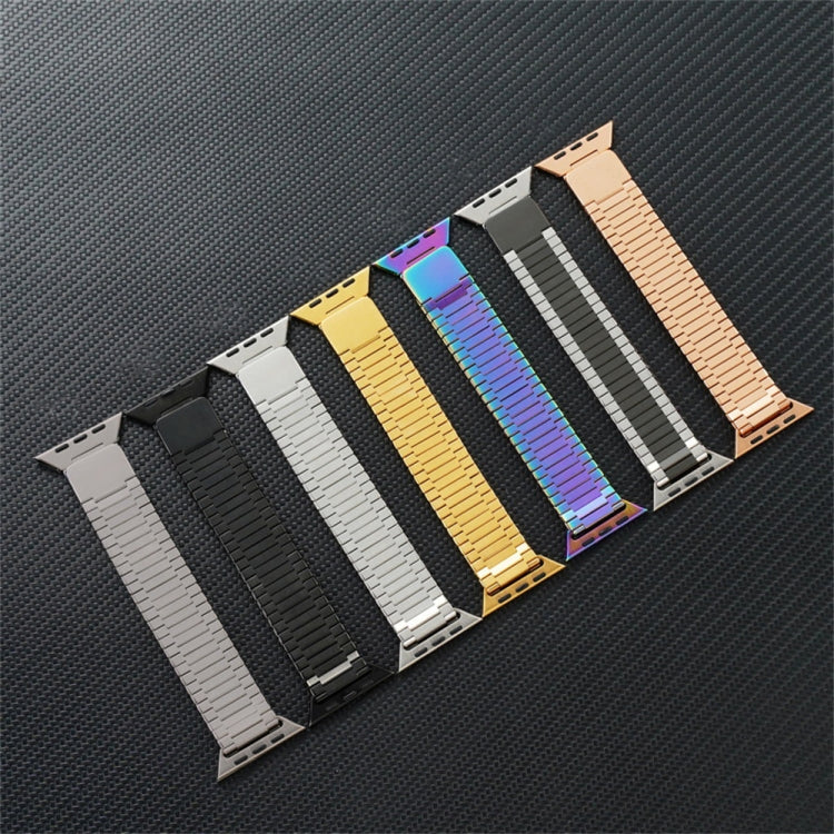 For Apple Watch Series 4 40mm Bamboo Magnetic Stainless Steel Metal Watch Strap(Silver Black) - Watch Bands by PMC Jewellery | Online Shopping South Africa | PMC Jewellery