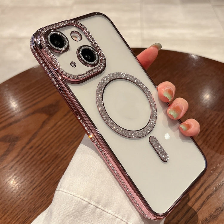 For iPhone 14 Plus Diamond Gradient Plated MagSafe TPU Phone Case(Pink) - iPhone 14 Plus Cases by PMC TechLife | Online Shopping South Africa | PMC TechLife