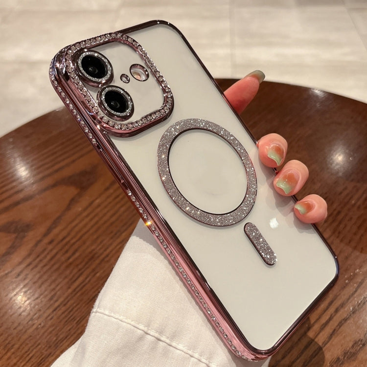 For iPhone 16 Diamond Plated MagSafe TPU Phone Case(Pink) - iPhone 16 Cases by PMC TechLife | Online Shopping South Africa | PMC TechLife | Buy Now Pay Later Mobicred