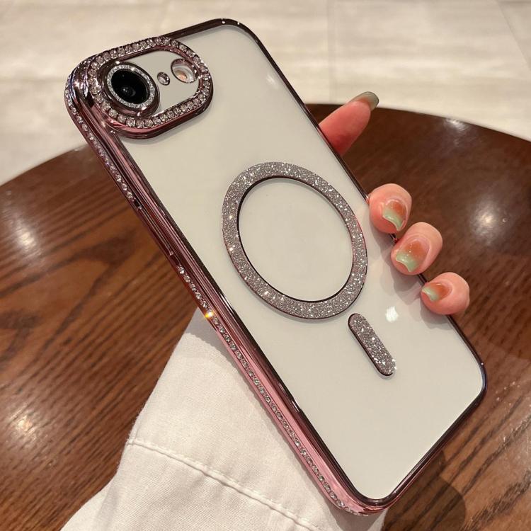 For iPhone 16e Diamond Plated MagSafe TPU Phone Case(Pink) - iPhone 16e Cases by PMC TechLife | Online Shopping South Africa | PMC TechLife | Buy Now Pay Later Mobicred