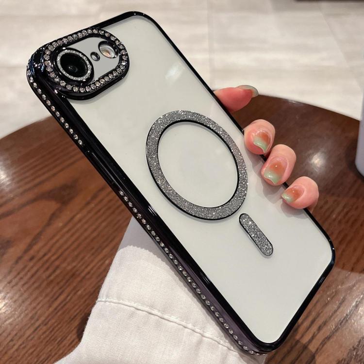 For iPhone 16e Diamond Plated MagSafe TPU Phone Case(Black) - iPhone 16e Cases by PMC TechLife | Online Shopping South Africa | PMC TechLife | Buy Now Pay Later Mobicred