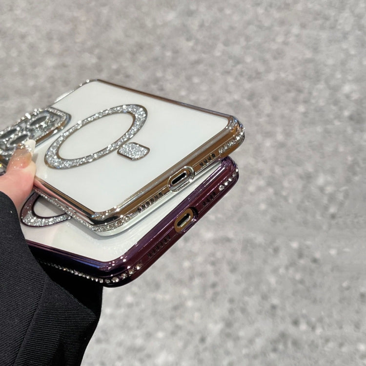 For iPhone 16 Plus Diamond Plated MagSafe TPU Phone Case(Silver) - iPhone 16 Plus Cases by PMC TechLife | Online Shopping South Africa | PMC TechLife | Buy Now Pay Later Mobicred