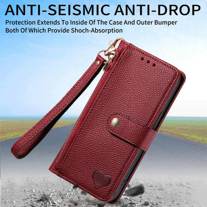 For Samsung Galaxy S24 Ultra 5G Love Zipper Lanyard Leather Phone Case(Red) - Galaxy S24 Ultra 5G Cases by PMC Jewellery | Online Shopping South Africa | PMC Jewellery | Buy Now Pay Later Mobicred